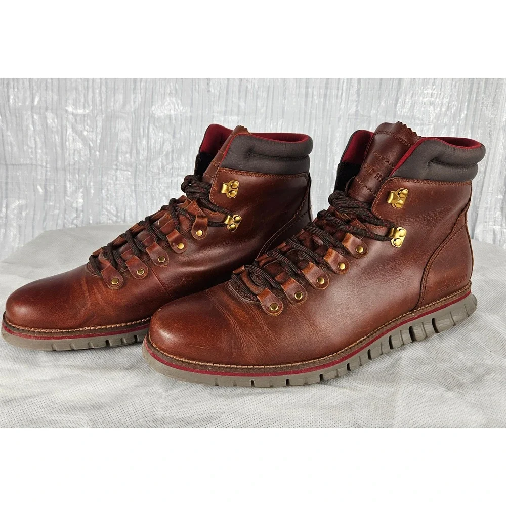 Cole Haan Zerogrand Mens 10.5 Hiker Waterproof Boot Grand.OS British Tan Leather